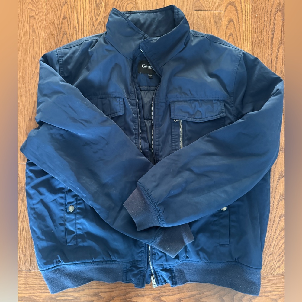George Men's Deep Blue Bomber Jacket